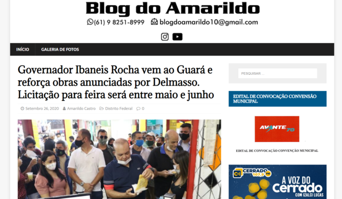 Blog do Amarildo: Governador Ibaneis Rocha vem ao Guará e reforça obras anunciadas por Delmasso. Licitação para feira será entre maio e junho