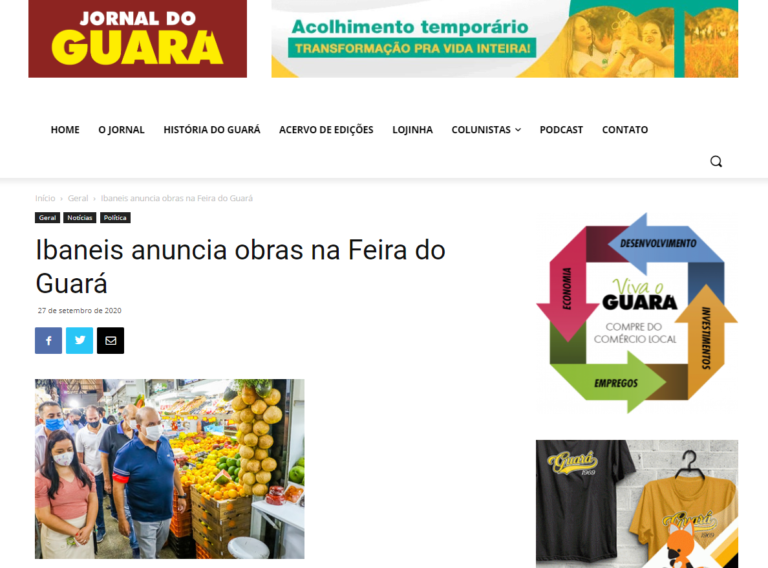 Jornal do Guará: Ibaneis anuncia obras na Feira do Guará