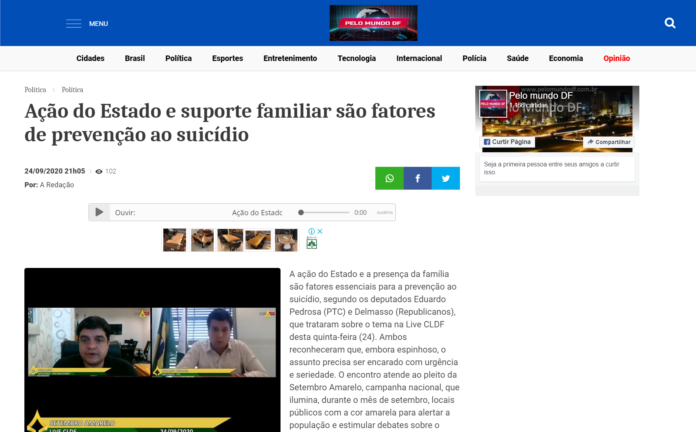 Pelo Mundo DF: Ação do Estado e suporte familiar são fatores de prevenção ao suicídio