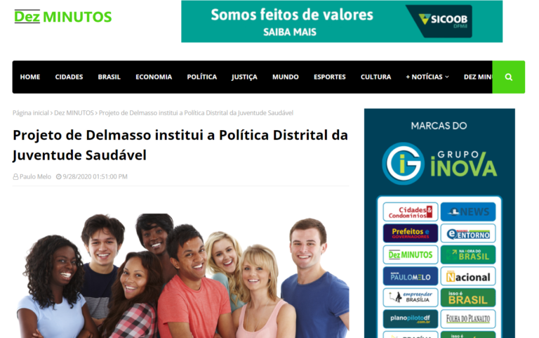 Dez Minutos: Projeto de Delmasso institui a Política Distrital da Juventude Saudável