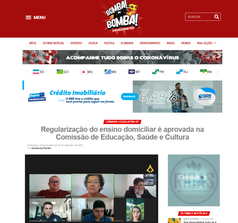 Bomba Bomba: Regularização do ensino domiciliar é aprovada na Comissão de Educação, Saúde e Cultura