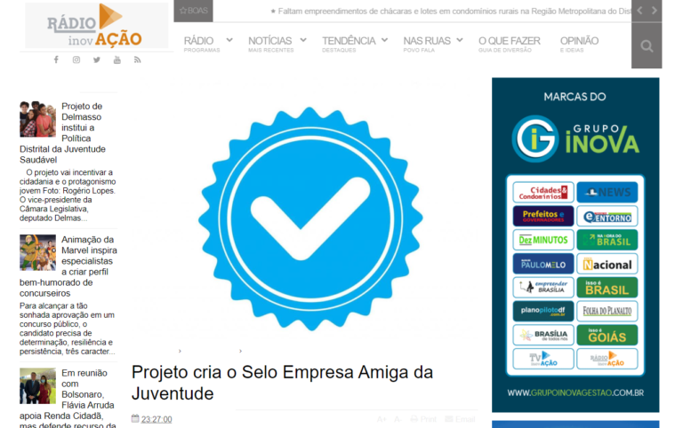 Rádio Inovação: Projeto cria o Selo Empresa Amiga da Juventude