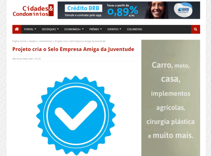 Cidades & Condomínios: Projeto cria o Selo Empresa Amiga da Juventude