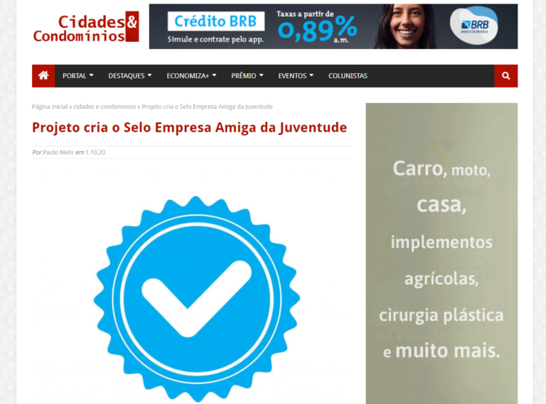 Cidades & Condomínios: Projeto cria o Selo Empresa Amiga da Juventude