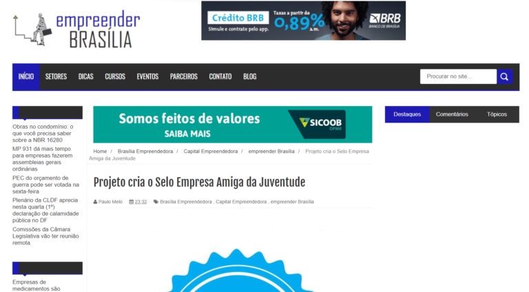 Empreender Brasília: Projeto cria o Selo Empresa Amiga da Juventude