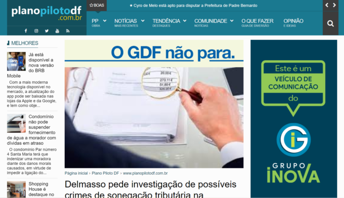 Plano Piloto DF: Delmasso pede investigação de possíveis crimes de sonegação tributária na arrecadação Plano Piloto DF: Delmasso pede investigação de possíveis crimes de sonegação tributária na arrecadação