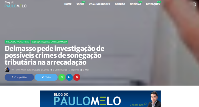 Blog do Paulo Melo: Delmasso pede investigação de possíveis crimes de sonegação tributária na arrecadação