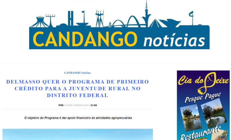 Candango Notícias: Projeto de Delmasso cria o Programa Primeiro Crédito para a Juventude Rural