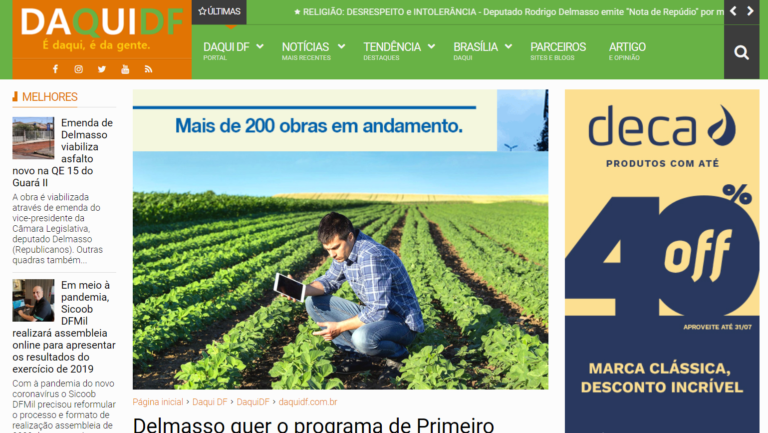 Daqui DF: Projeto de Delmasso cria o Programa Primeiro Crédito para a Juventude Rural