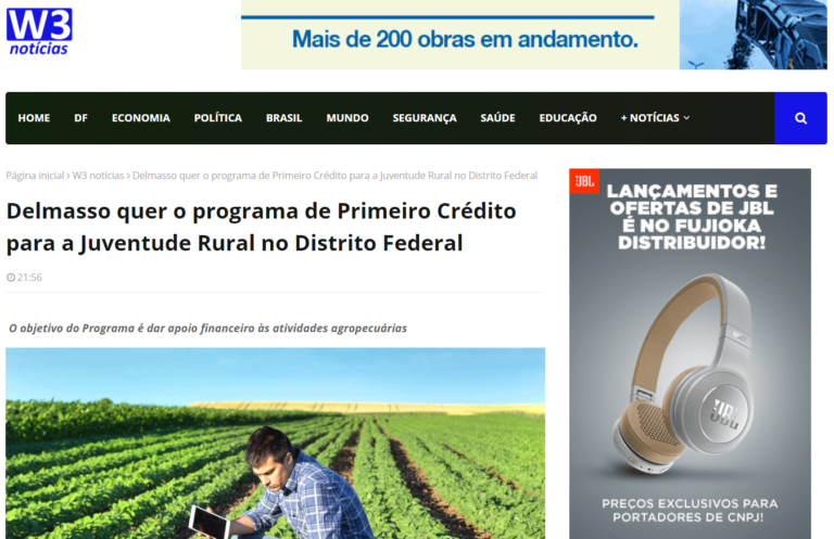 W3 Notícias: Projeto de Delmasso cria o Programa Primeiro Crédito para a Juventude Rural