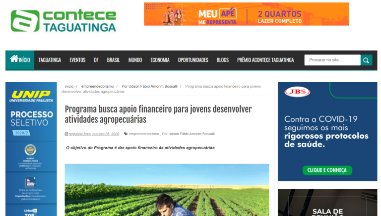 Acontece Taguatinga: Projeto de Delmasso cria o Programa Primeiro Crédito para a Juventude Rural
