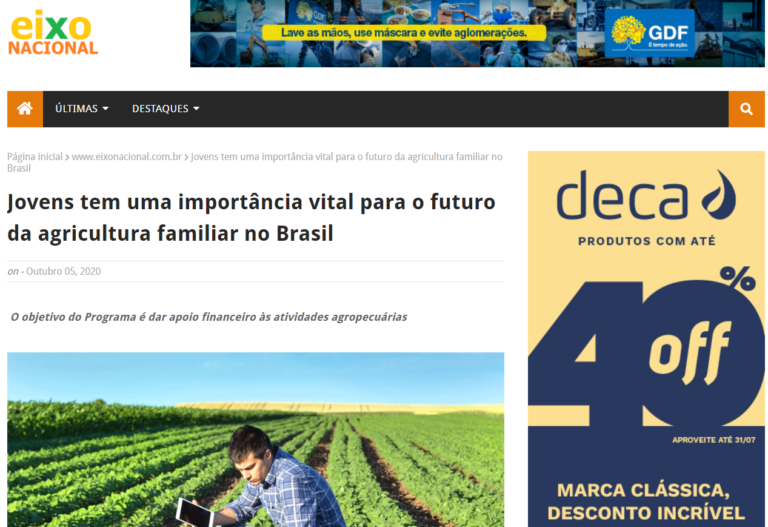 Eixo Nacional: Projeto de Delmasso cria o Programa Primeiro Crédito para a Juventude Rural