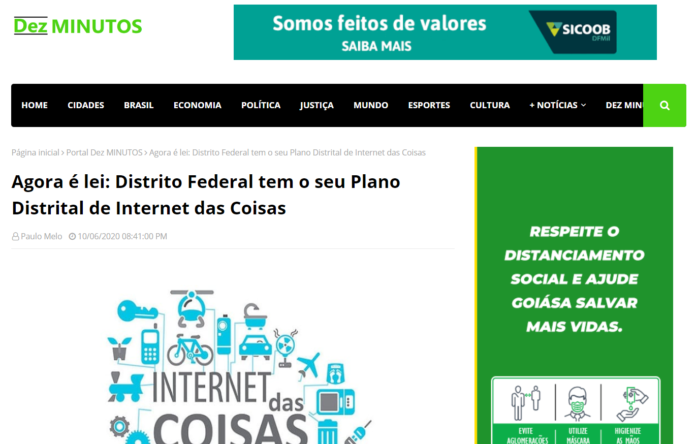 Dez Minutos: Agora é lei: Distrito Federal tem o seu Plano Distrital de Internet das Coisas
