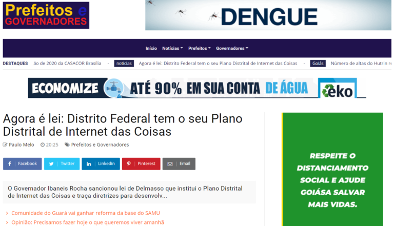 Congresso News: Agora é lei: Distrito Federal tem o seu Plano Distrital de Internet das Coisas