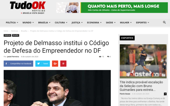Tudo OK Notícias: Projeto de Delmasso institui o Código de Defesa do Empreendedor no DF