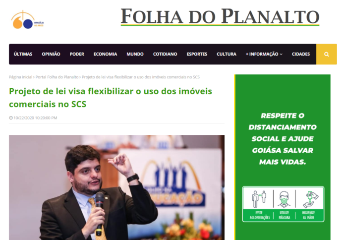Folha do Planalto: Projeto de lei visa flexibilizar o uso dos imóveis comerciais no SCS