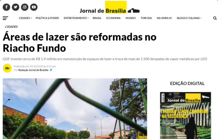 Jornal de Brasília: Áreas de lazer são reformadas no Riacho Fundo