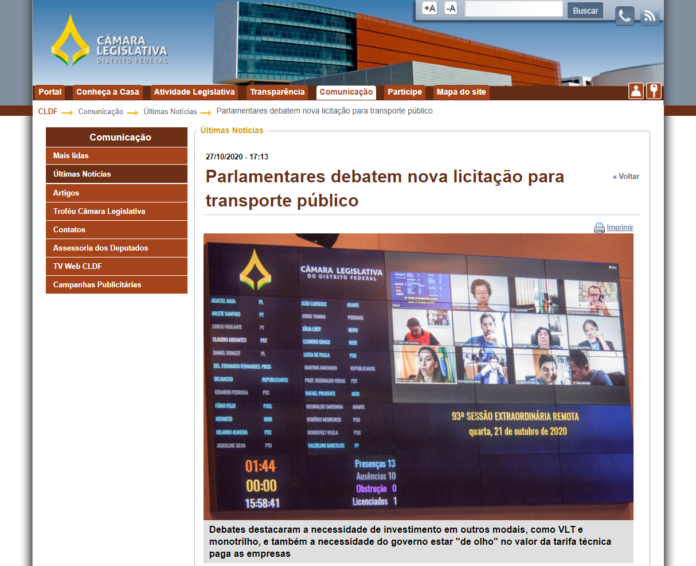 CLDF: Parlamentares debatem nova licitação para transporte público