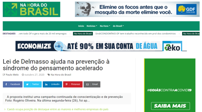 Na Hora do Brasil: Lei de Delmasso ajuda na prevenção à síndrome do pensamento acelerado
