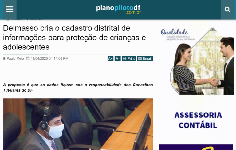 Plano Piloto DF: Delmasso cria o cadastro distrital de informações para proteção de crianças e adolescentes