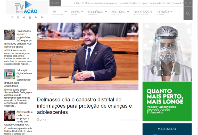 TV Inovação: Delmasso cria o cadastro distrital de informações para proteção de crianças e adolescentes