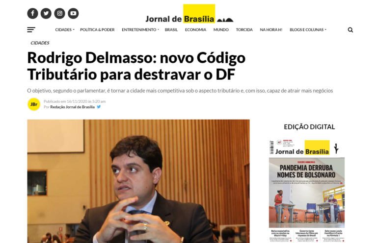 Jornal de Brasília: Rodrigo Delmasso: novo Código Tributário para destravar o DF