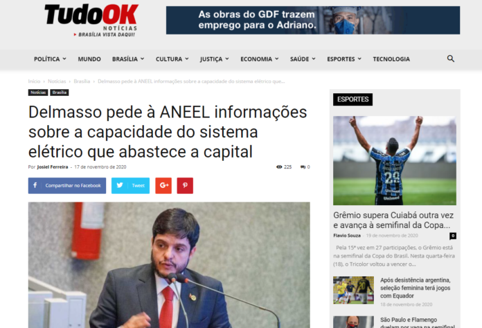 Tudo Ok Notícias: Delmasso pede à ANEEL informações sobre a capacidade do sistema elétrico que abastece a capital