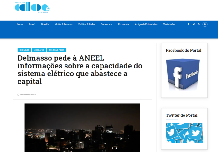 Blog do Callado: Delmasso pede à ANEEL informações sobre a capacidade do sistema elétrico que abastece a capital