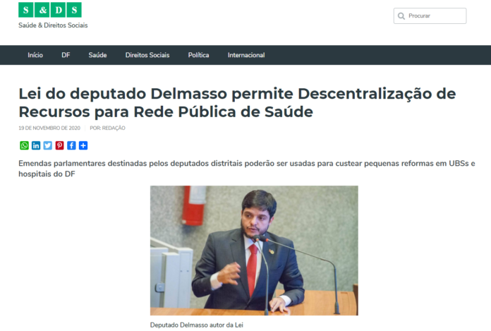 Saúde & Direitos Sociais: Lei do deputado Delmasso permite Descentralização de Recursos para Rede Pública de Saúde