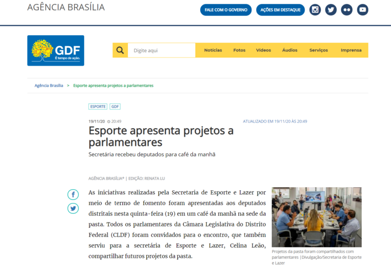 Agência Brasília: Esporte apresenta projetos a parlamentares