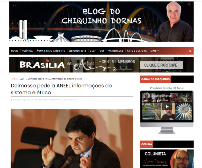 Blog do Chiquinho Dornas: Delmasso pede à ANEEL informações do sistema elétrico