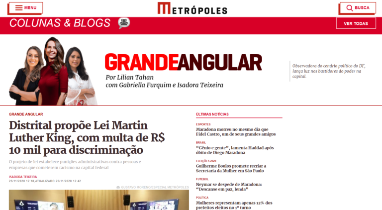 Metrópoles: Distrital propõe Lei Martin Luther King, com multa de R$ 10 mil para discriminação