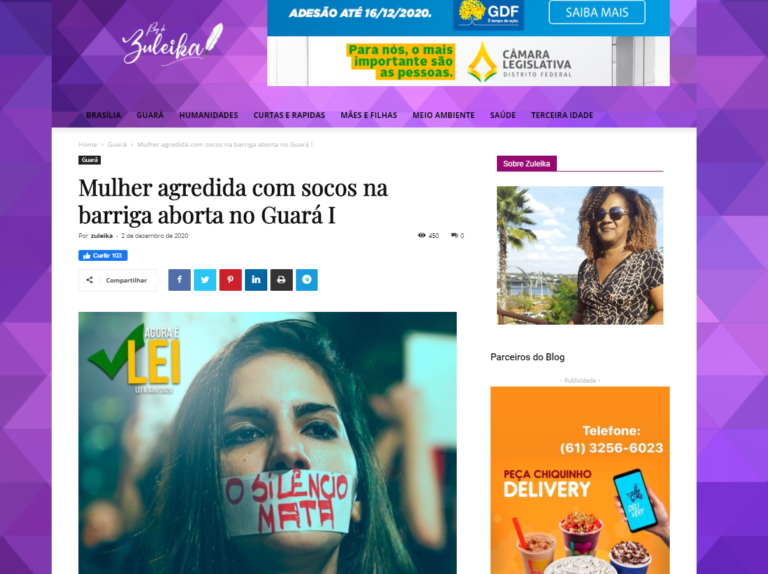 Blog da Zuleika: Mulher agredida com socos na barriga aborta no Guará I