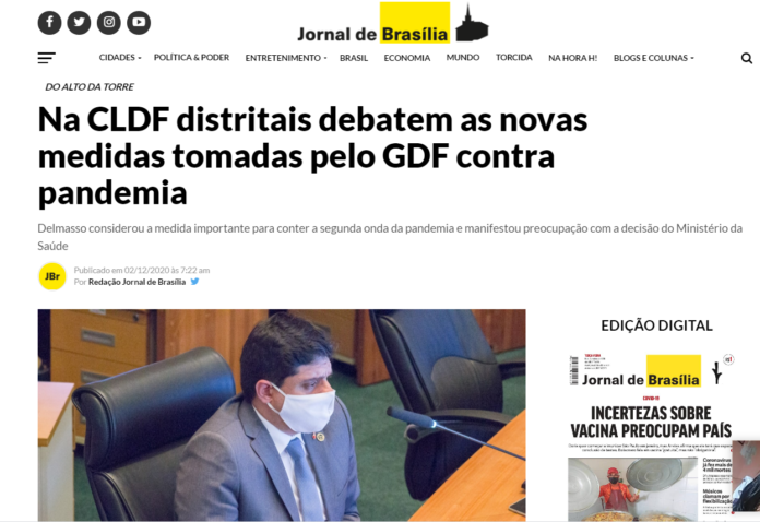 Jornal de Brasília: Na CLDF distritais debatem as novas medidas tomadas pelo GDF contra pandemia