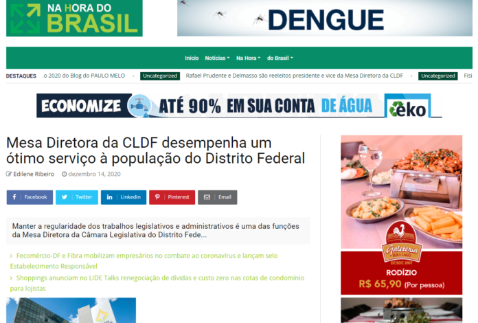 Na Hora do Brasil: Mesa Diretora da CLDF desempenha um ótimo serviço à população do Distrito Federal