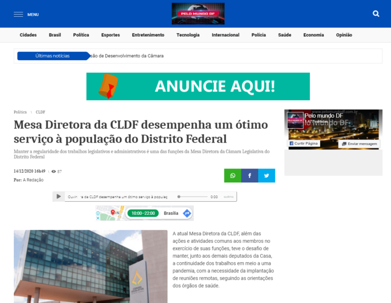 Pelo Mundo DF: Mesa Diretora da CLDF desempenha um ótimo serviço à população do Distrito Federal
