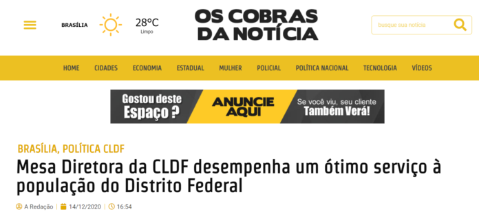 Os Cobras da Notícias: Mesa Diretora da CLDF desempenha um ótimo serviço à população do Distrito Federal