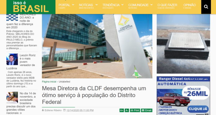 Isso é Brasil: Mesa Diretora da CLDF desempenha um ótimo serviço à população do Distrito Federal