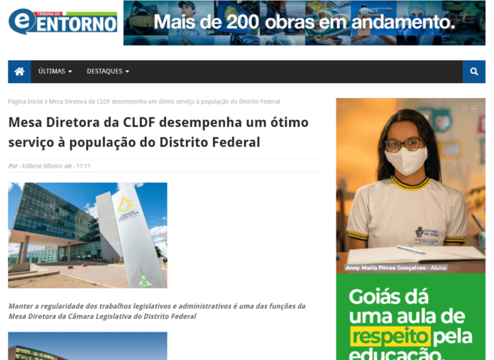 Tribuna do Entorno: Mesa Diretora da CLDF desempenha um ótimo serviço à população do Distrito Federal