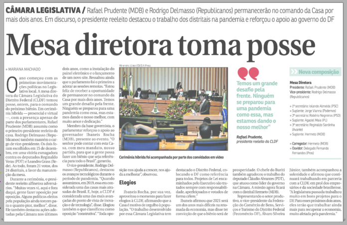 Correio Braziliense: Mesa diretora toma posse