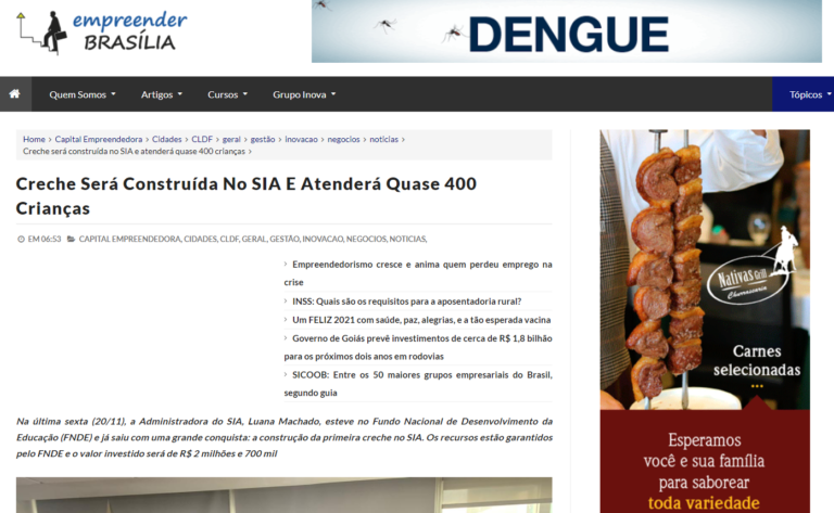 Empreender Brasília: Creche Será Construída No SIA E Atenderá Quase 400 Crianças