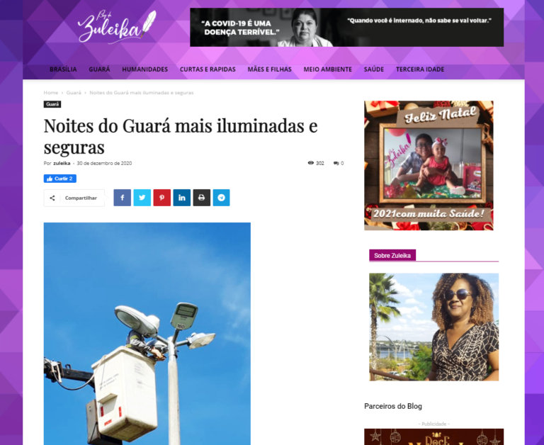 Blog da Zuleika: Noites do Guará mais iluminadas e seguras