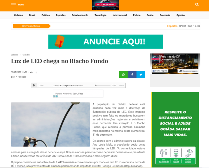 Pelo Mundo DF: Luz de LED chega no Riacho Fundo