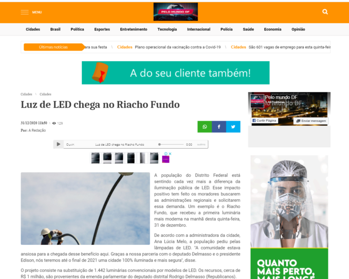 Pelo Mundo DF: Luz de LED chega no Riacho Fundo