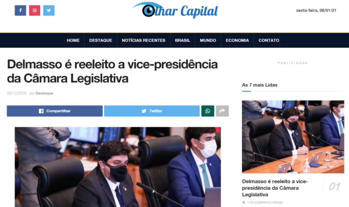 Olhar Capital: Delmasso é reeleito a vice-presidência da Câmara Legislativa Olhar Capital: Delmasso é reeleito a vice-presidência da Câmara Legislativa