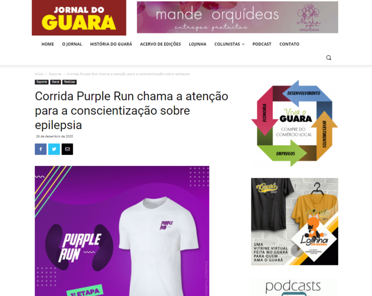 Jornal do Guará: Corrida Purple Run chama a atenção para a conscientização sobre epilepsia