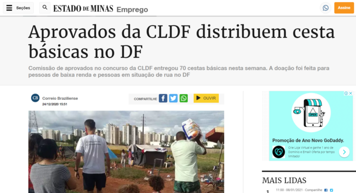 Estado de Minas: Aprovados da CLDF distribuem cesta básicas no DF Estado de Minas: Aprovados da CLDF distribuem cesta básicas no DF