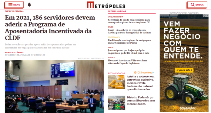 Metrópoles: Em 2021, 186 servidores devem aderir a Programa de Aposentadoria Incentivada da CLDF