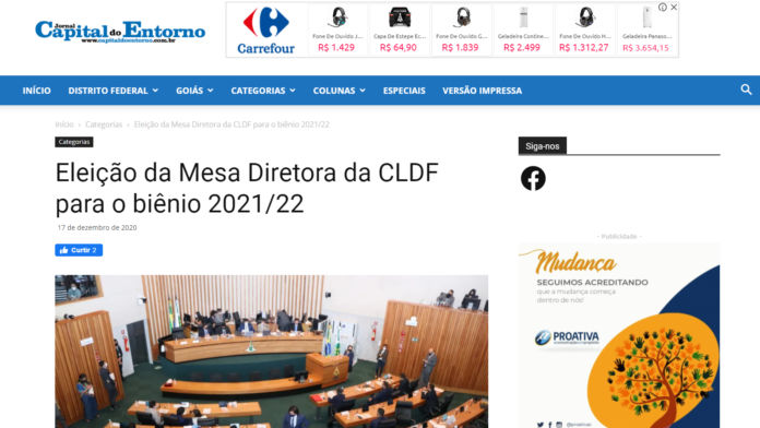Jornal Capital do Entorno: Eleição da Mesa Diretora da CLDF para o biênio 2021/22