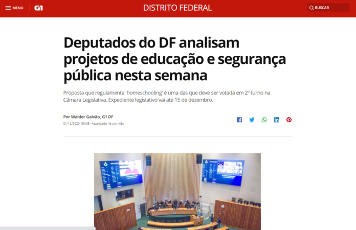 G1: Deputados do DF analisam projetos de educação e segurança pública nesta semana